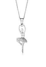 mini cable chain ballet dancer silver baby necklace